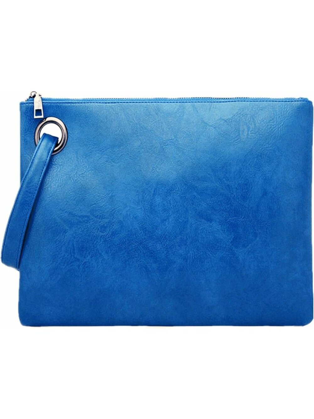 Women's Light Blue Evening Clutch Purse Envelope Zipper Handbag Shoulder Bag